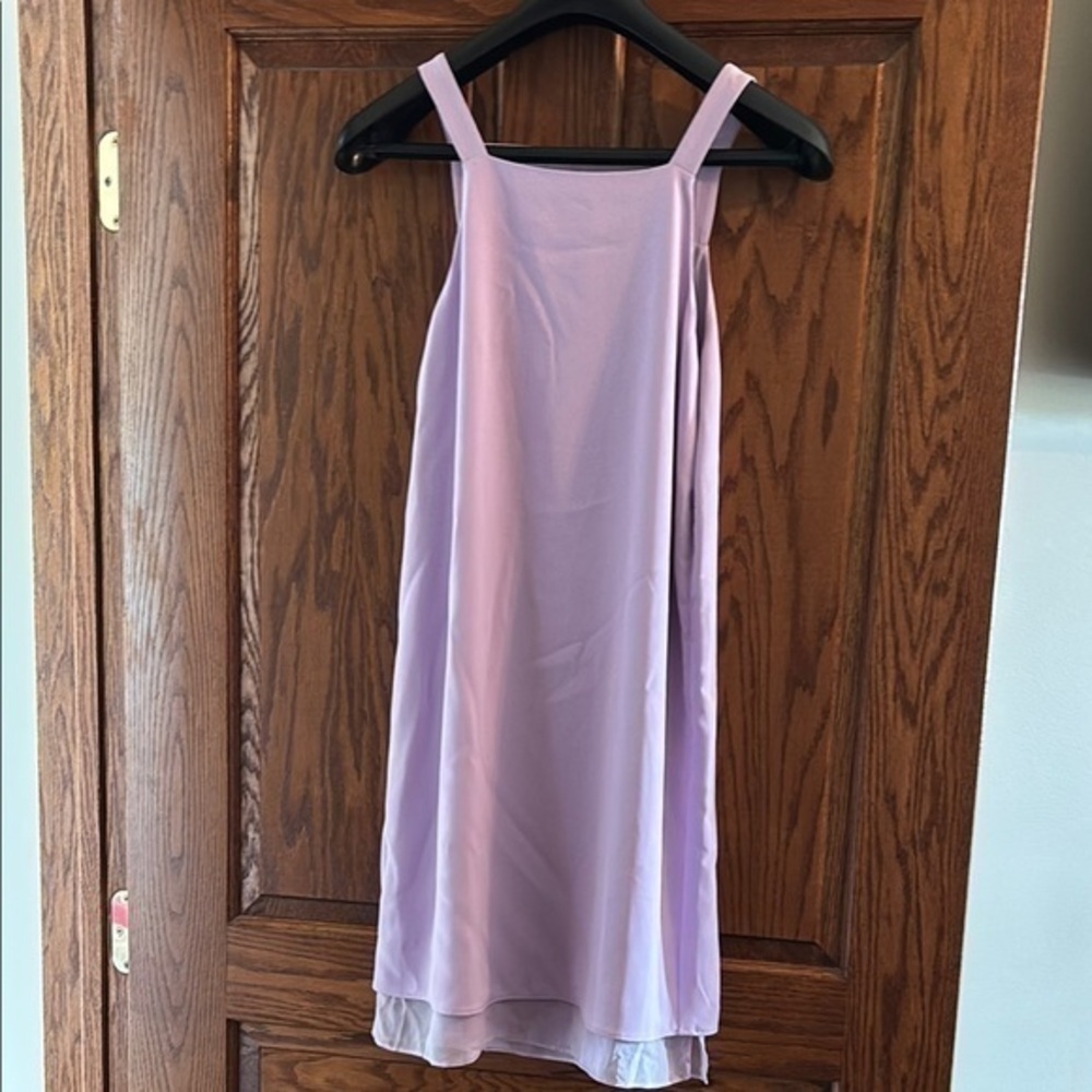 Parker silk Lavender lined layer Sleeveless stunning side zip Dress size S